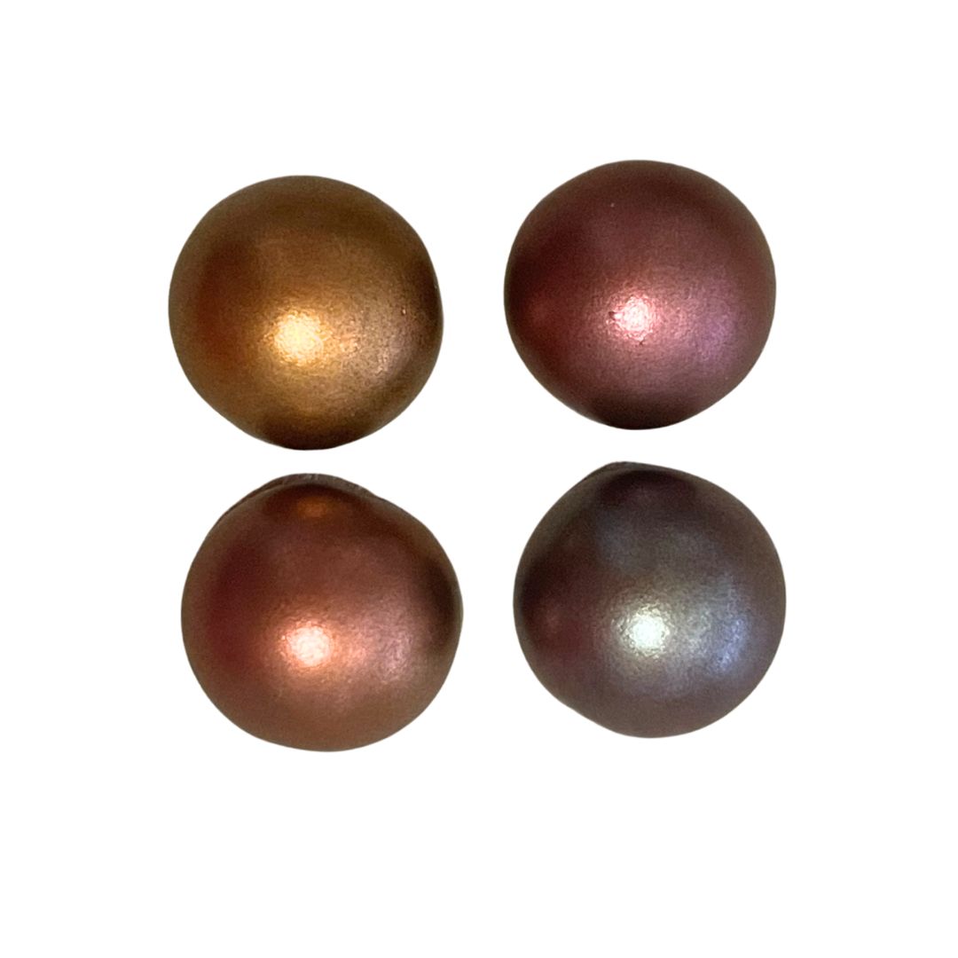 14mm Dome Bead Cabochon Purple Iris Gold