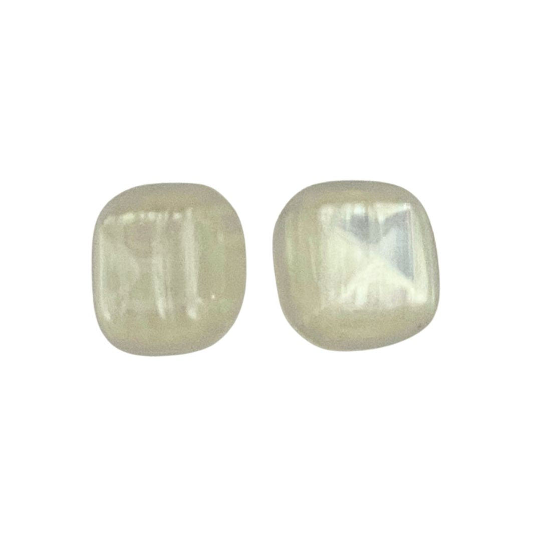 16mm Square Pearl Look Button with Shank, pack of 2
