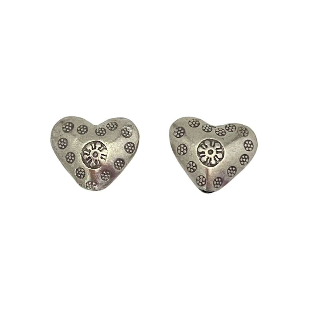 16x14mm Metal Heart Beads, pack of 2