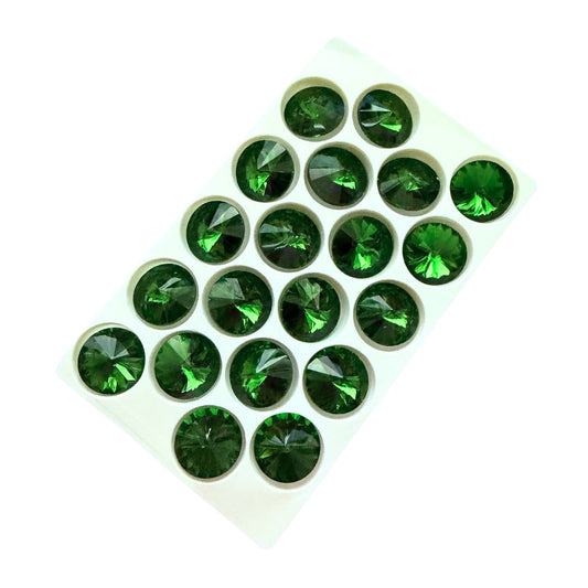 18mm Emerald Rivoli, pointed Back stones