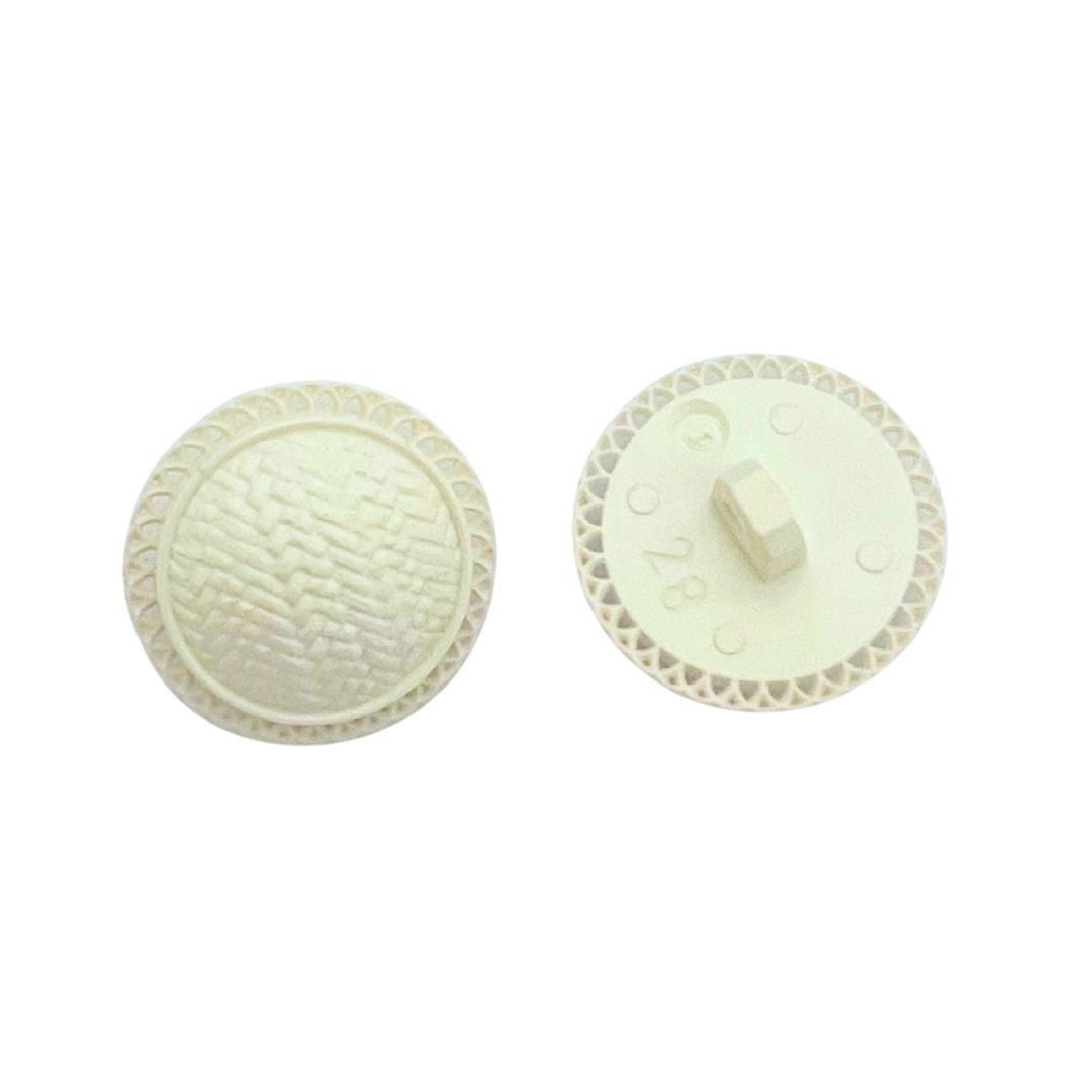 18mm Button with Shank, Lace look Edge, Pack of 2