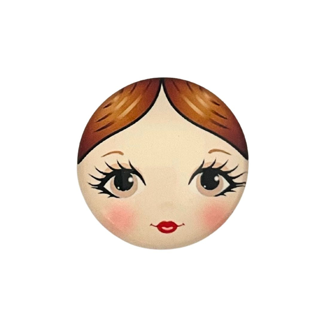 Dolls Face Alison 25mm Round Dome Glass Cabochon