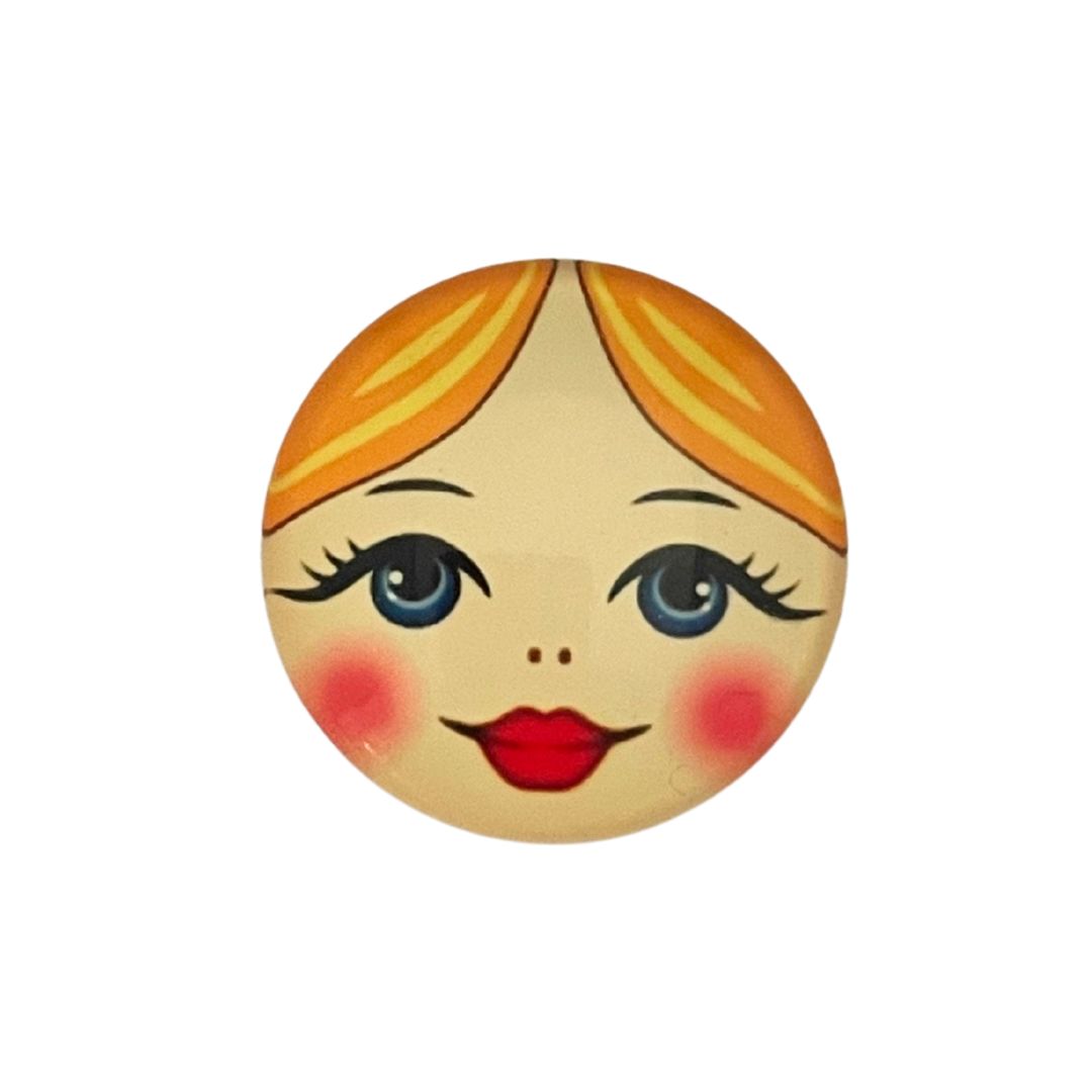 Dolls Face Chloe 25mm Round Dome Glass Cabochon