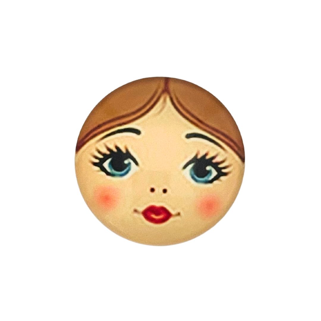 Dolls Face Christine 25mm Round Dome Glass Cabochon