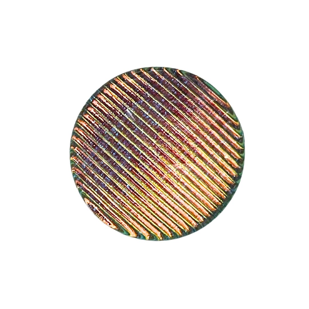 25mm Round Domed Glass Cabochon Hologram Golden Stripe