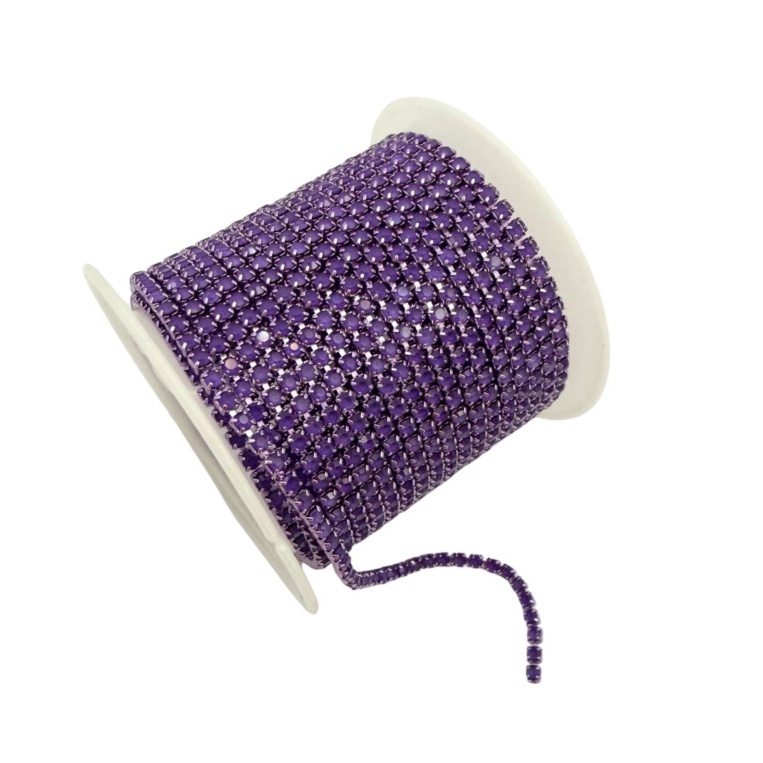Rhinestone Cup Chain 2mm Purple