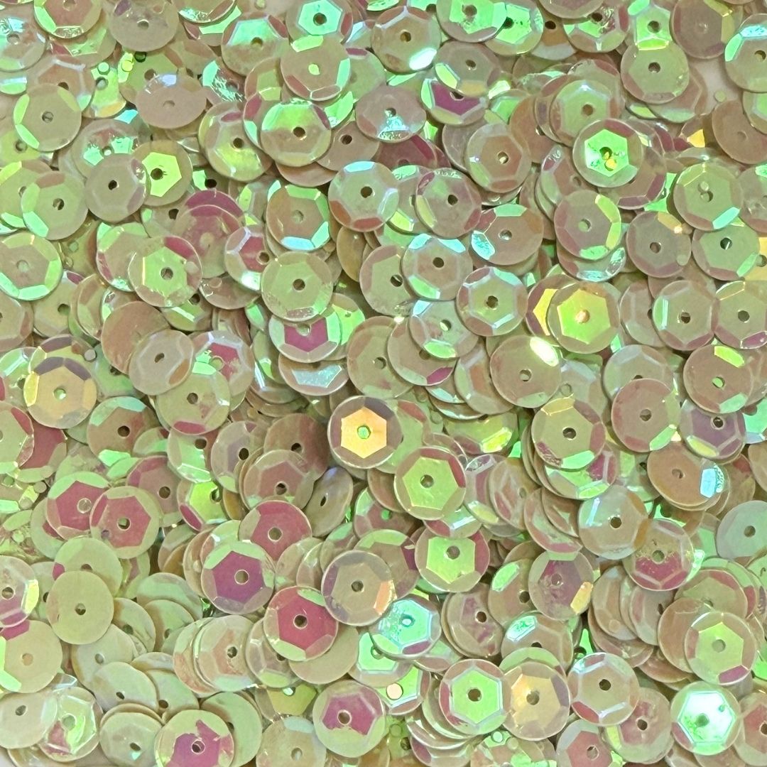 7mm Round Cup Shaped Sequins - Pastel Yellow AB