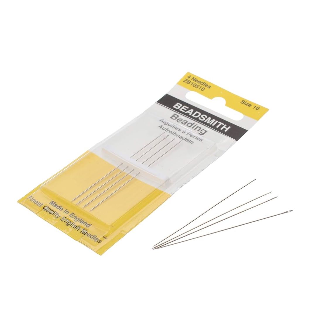 English beading needles, size 10 pack of 4