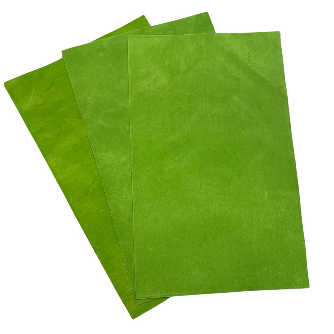 Grass Green Coloured, Soft Faux Velvet Fabric for Bead Embroidery