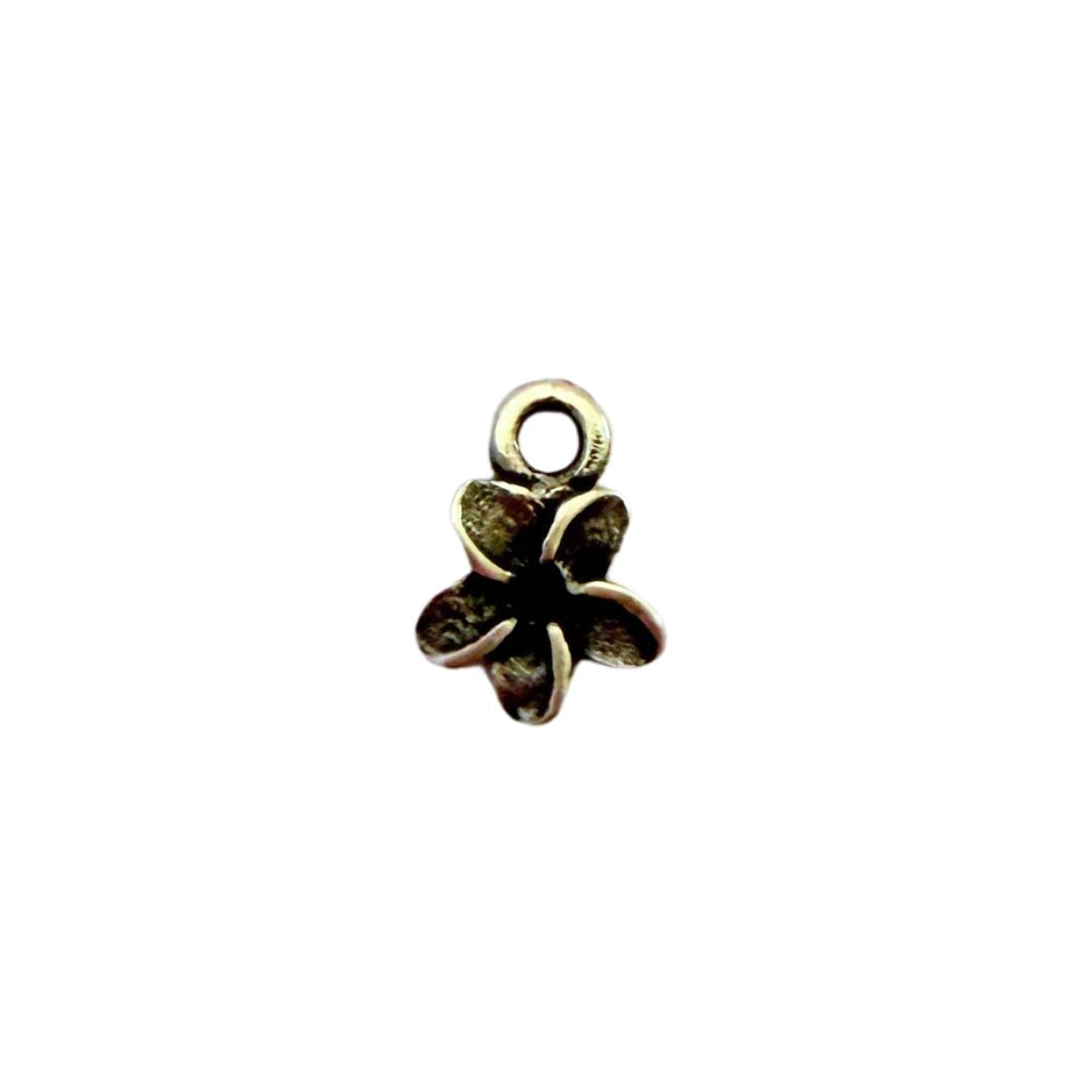 Charm, Frangipani Flower, 9x11mm Silver
