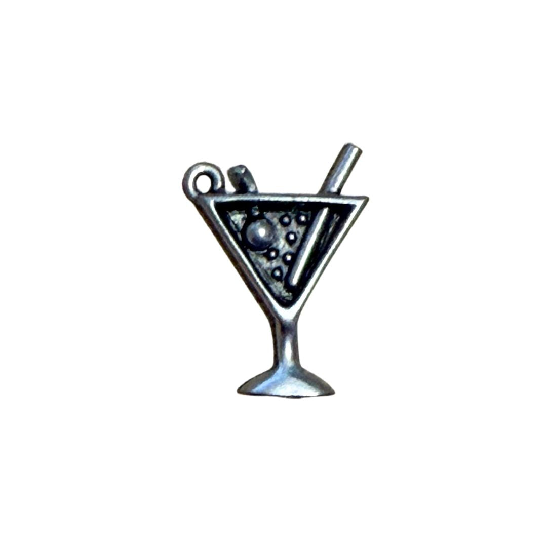 Charm, Martini Glass, 15x20mm Silver