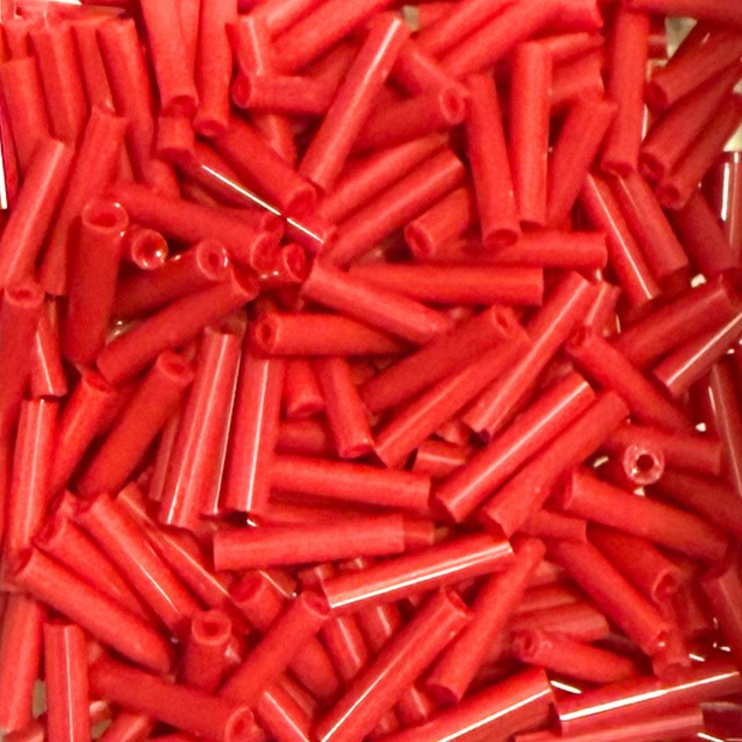 Czech Glass Bugel Beads 12mm Opaque Red
