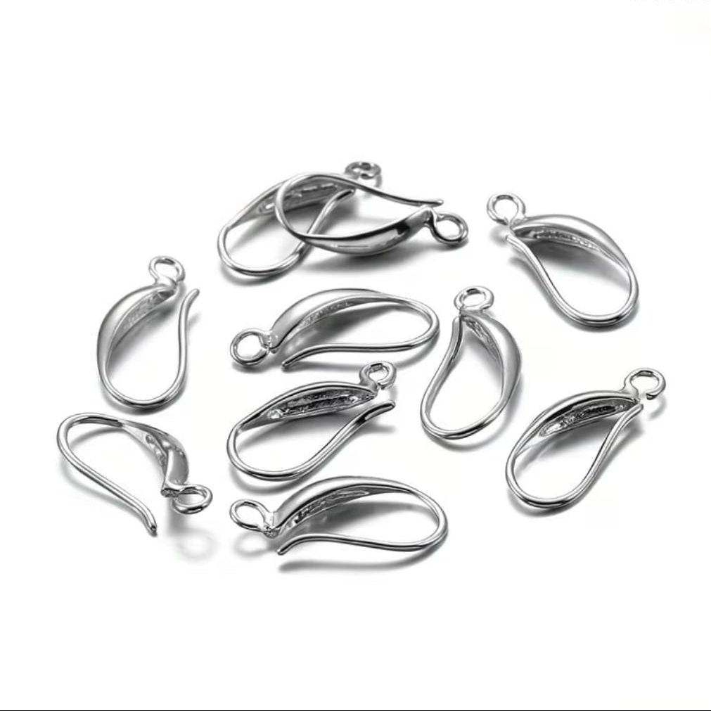 Elegant Earring Hooks 18x8mm Silver