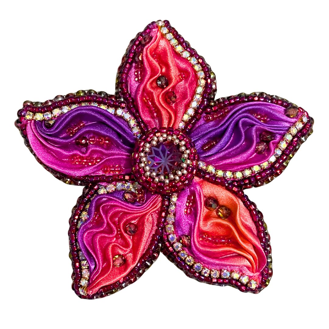 Frangipani Flower Brooch Kit Pink for WORKSHOP ATTENDEES ONLY