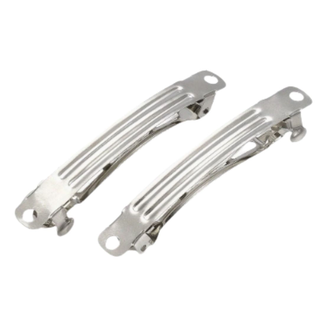 Hair Barrette Finding, Hair Clip 59x6mm Silver