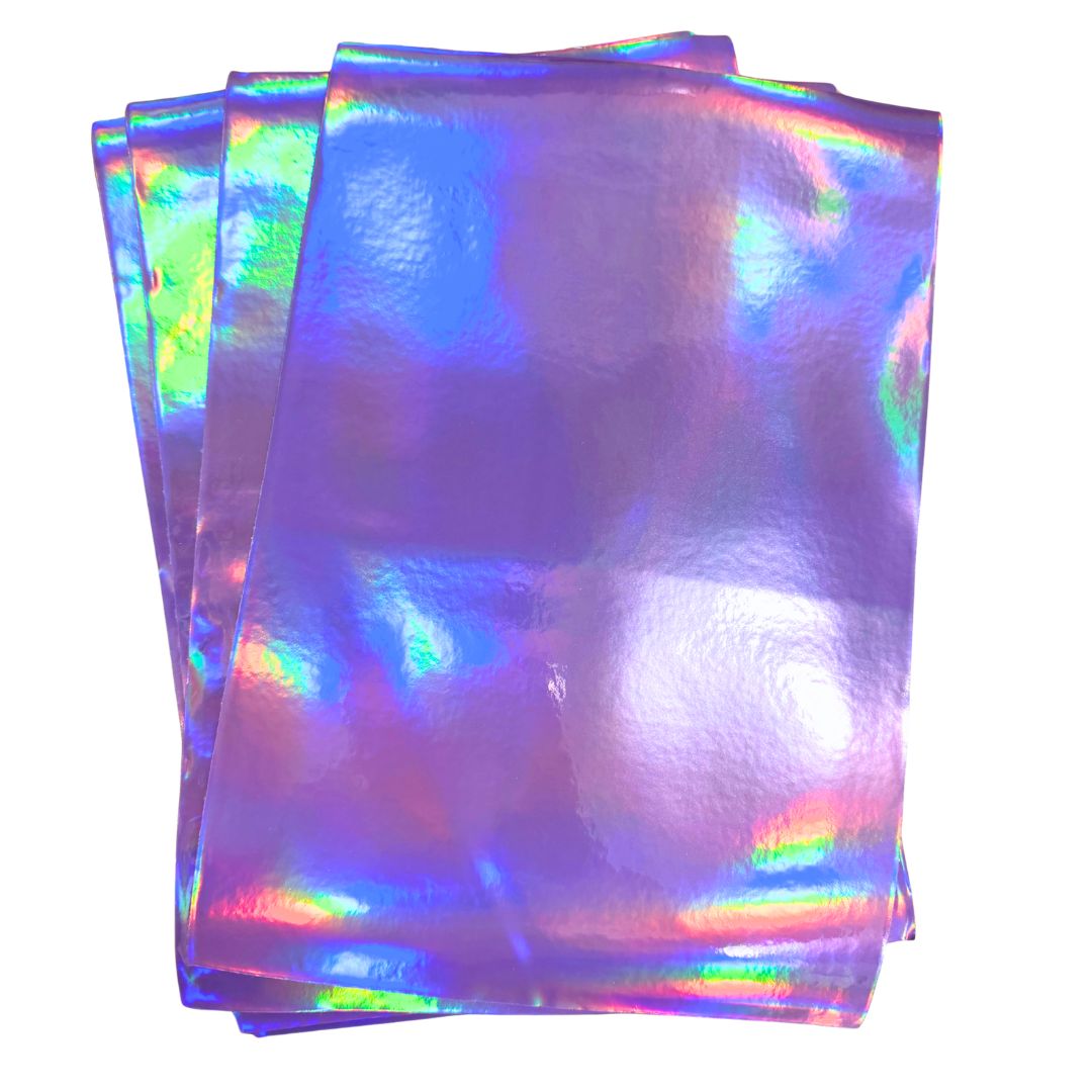 Hologram Smooth Pink Imitation Leather PU Vinyl