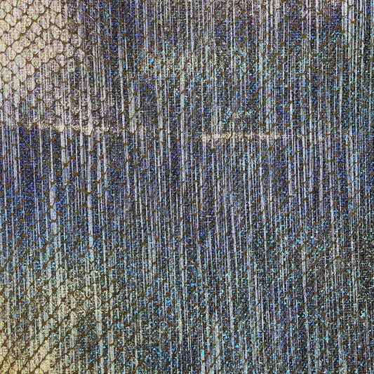 Iridescent Shimmering Silver Golden to Blue-Purple Gradient Pearlescent Sheepskin Leather