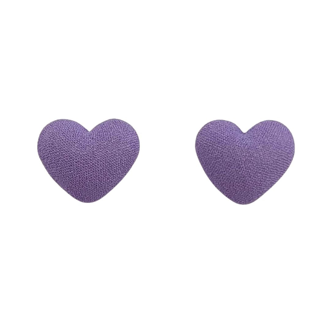Lilac 18x15mm Fabric Heart Cabochon, pack of 2
