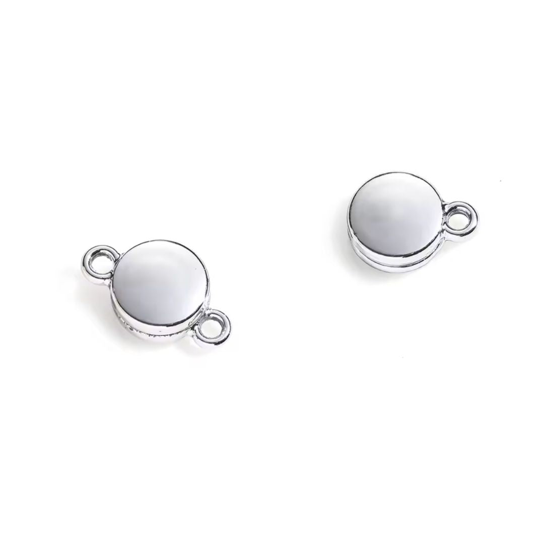 Magnetic Clasp Smooth Round 9x15mm Silver