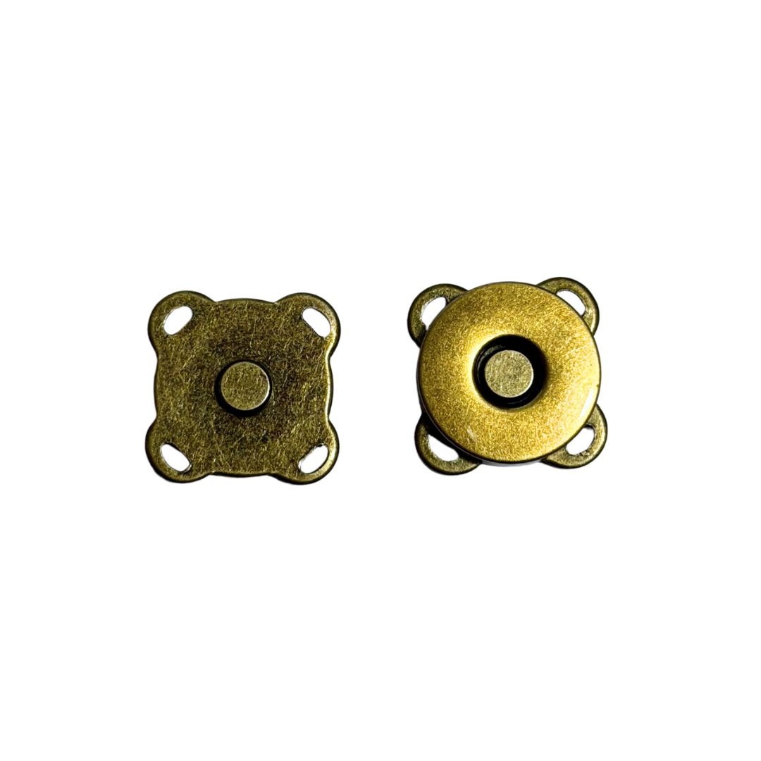 Magnetic Sew On Clasp, Press Stud, Snap Button, 14mm, Antique Bronze