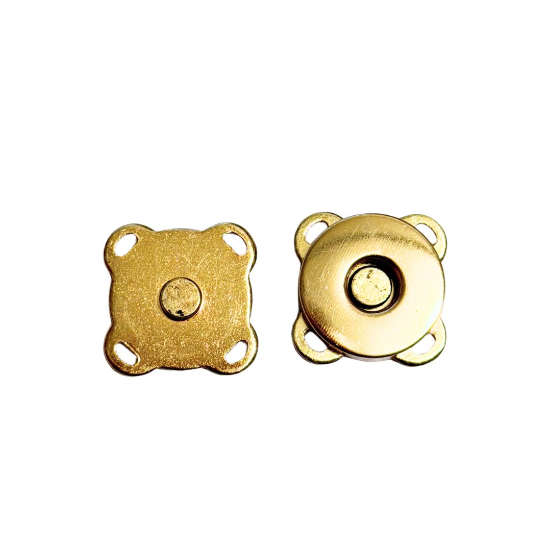 Magnetic Sew On Clasp, Press Stud, Snap Button, 14mm, Gold
