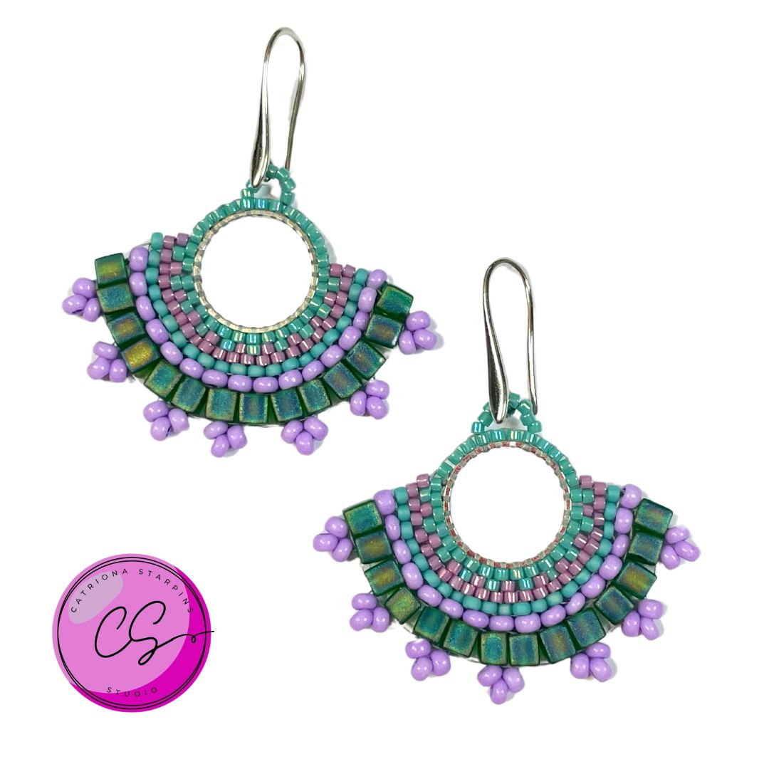 Monika Earrings Kit PURPLE/GREEN