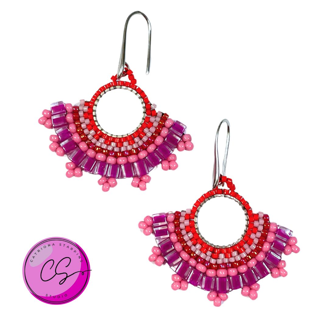 Monika Earrings Kit PINK/RED