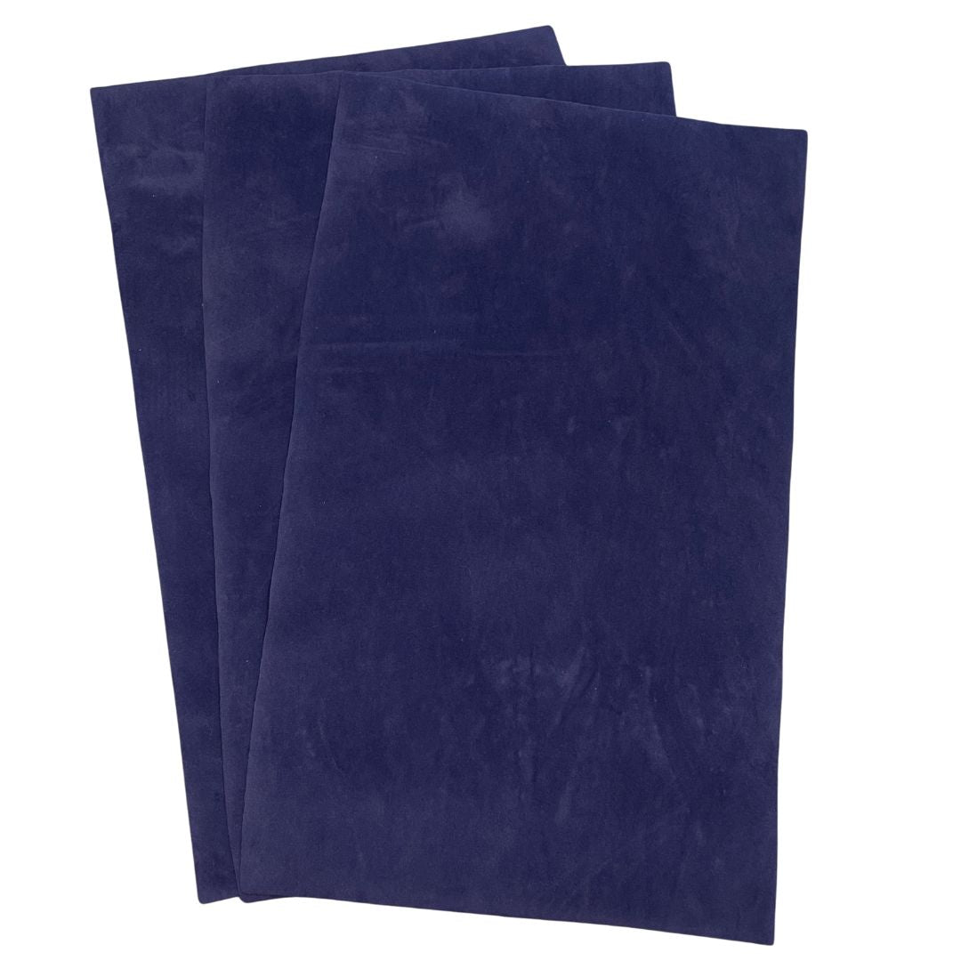 Navy Blue Coloured, Soft Faux Velvet Fabric for Bead Embroidery