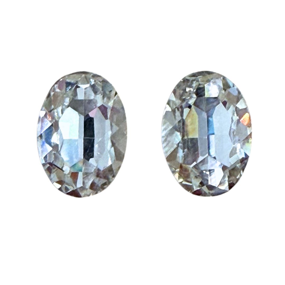 Oval Shaped Crystal Stones 10x14mm smooth rounded facets on back