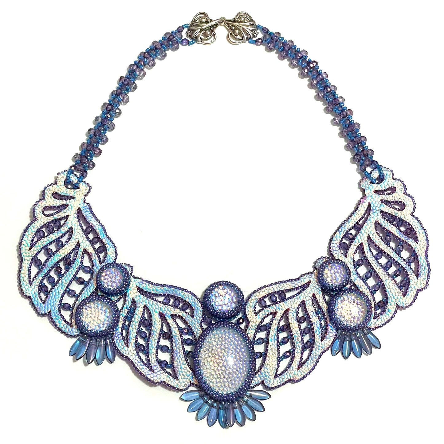 12mm Round x 7mm high Dome Glass Cabochon Metallic Bubbles