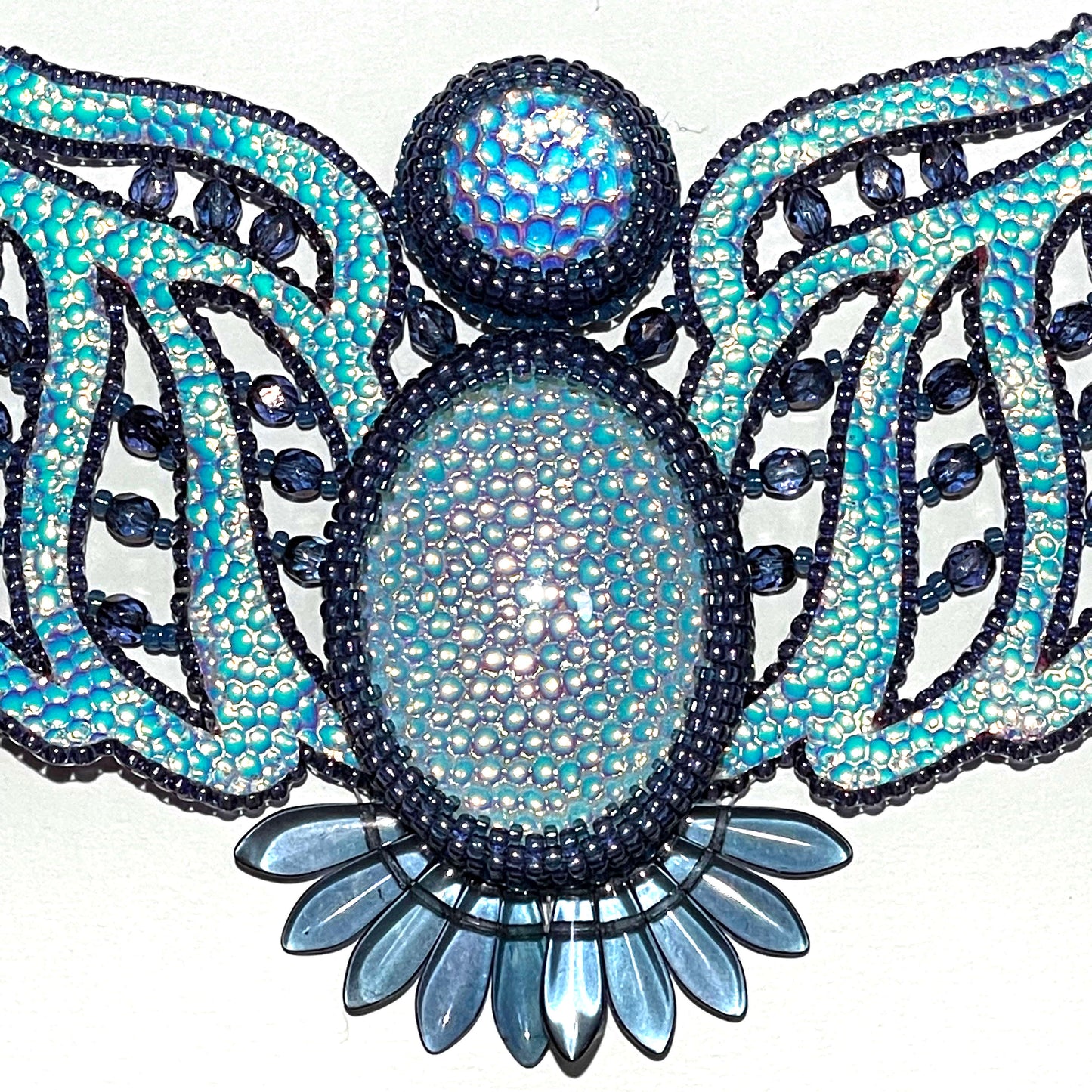 20mm x 30mm Oval Dome Glass Cabochon Metallic Bubbles