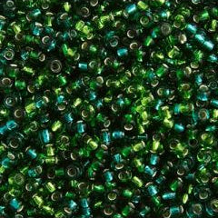 Preciosa Size 10/0 Czech Glass Seed Beads - Silverlined Green Mix
