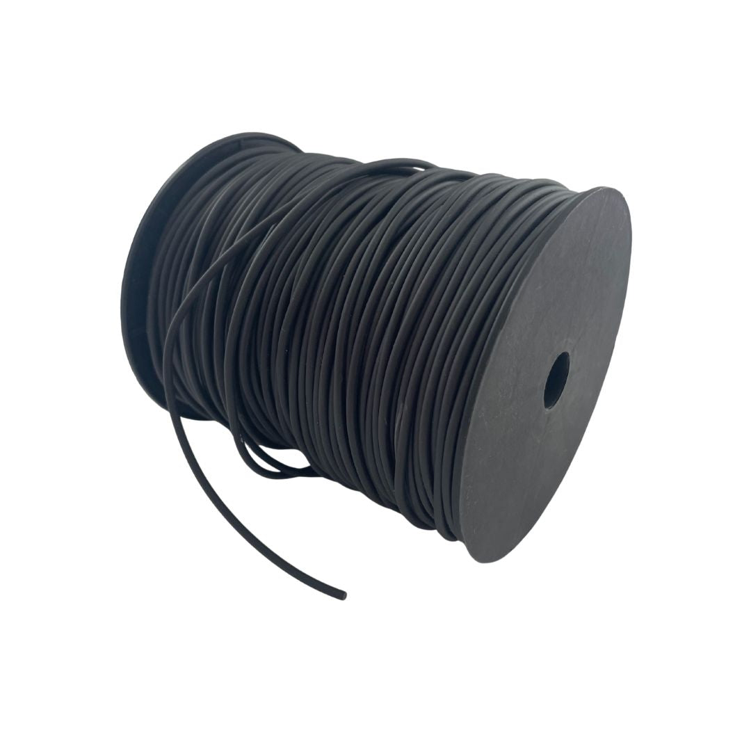 2mm Rubber Cord Black sold per metre
