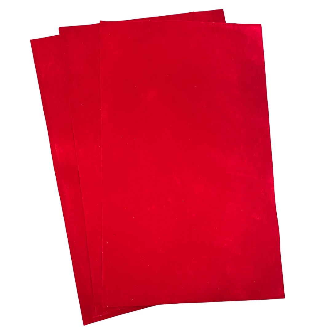 Dark Red Coloured, Soft Faux Velvet Fabric for Bead Embroidery
