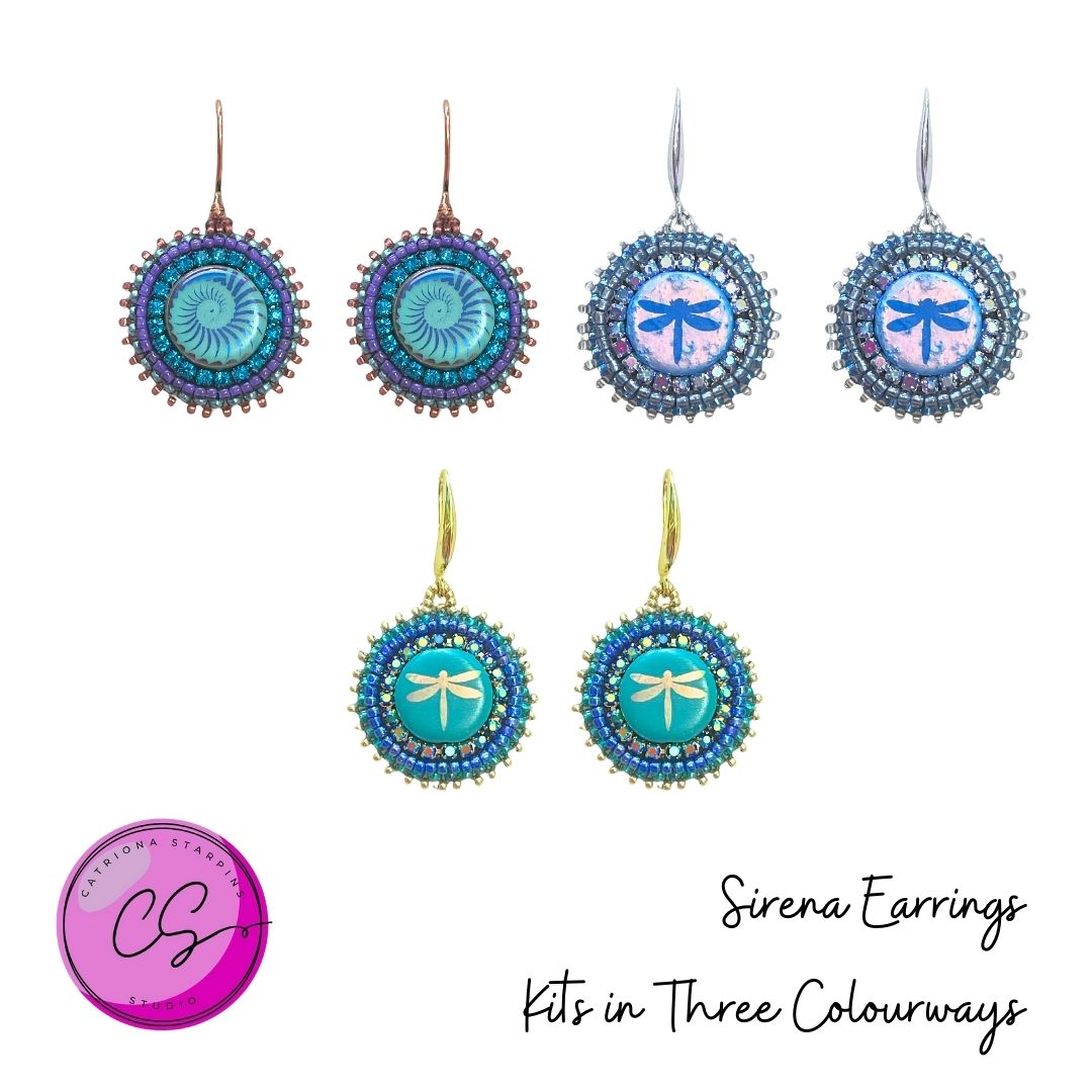 Sirena Earrings Kit Turquoise Shell with Copper