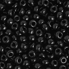 Preciosa Size 2/0 Czech Glass Seed Beads - Opaque Black