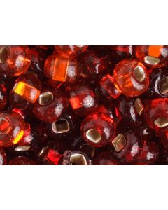 Preciosa Size 2/0 Czech Glass Seed Beads - Silverlined Red Mix