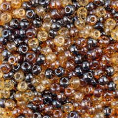 Preciosa Size 2/0 Czech Glass Seed Beads - Topaz Lustre Mix