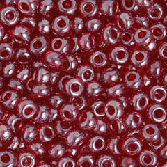 Preciosa Size 2/0 Czech Glass Seed Beads - Transparent Red Lustre