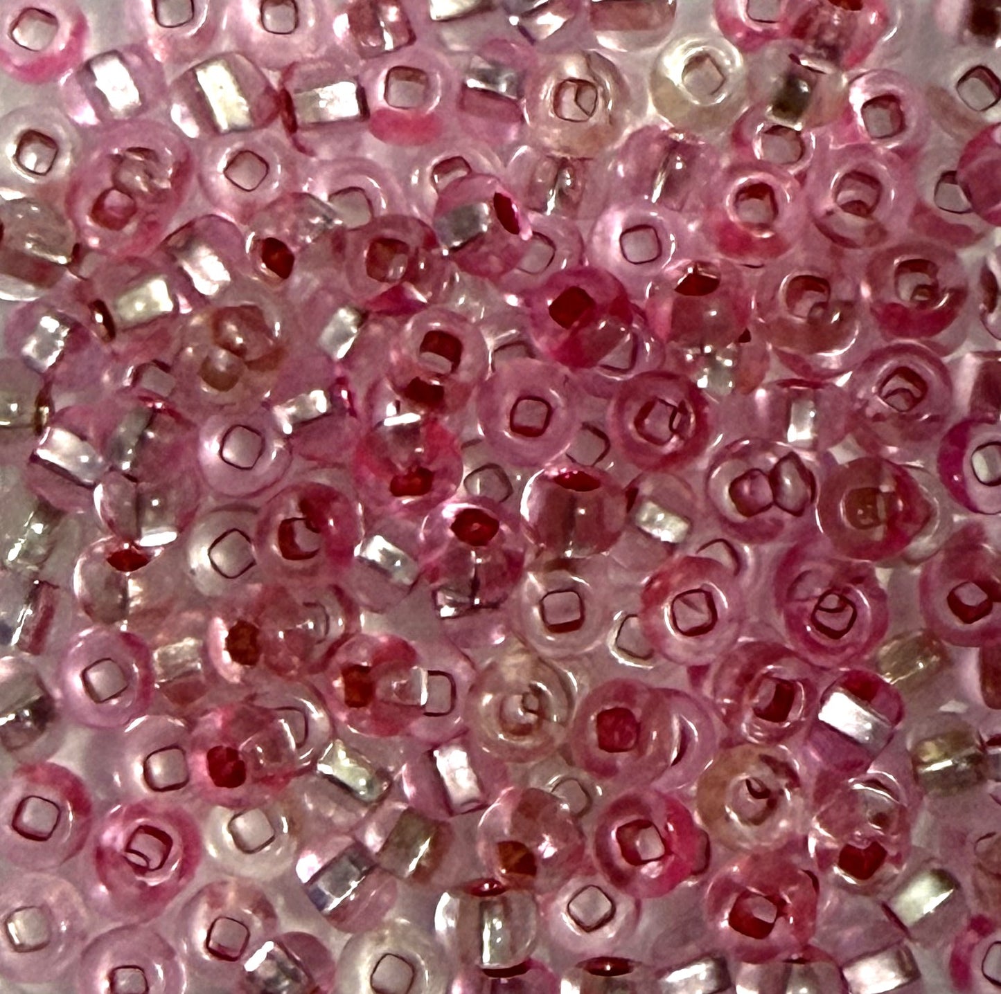 Preciosa Size 6/0 Czech Glass Seed Beads - Silverlined Pink Mix