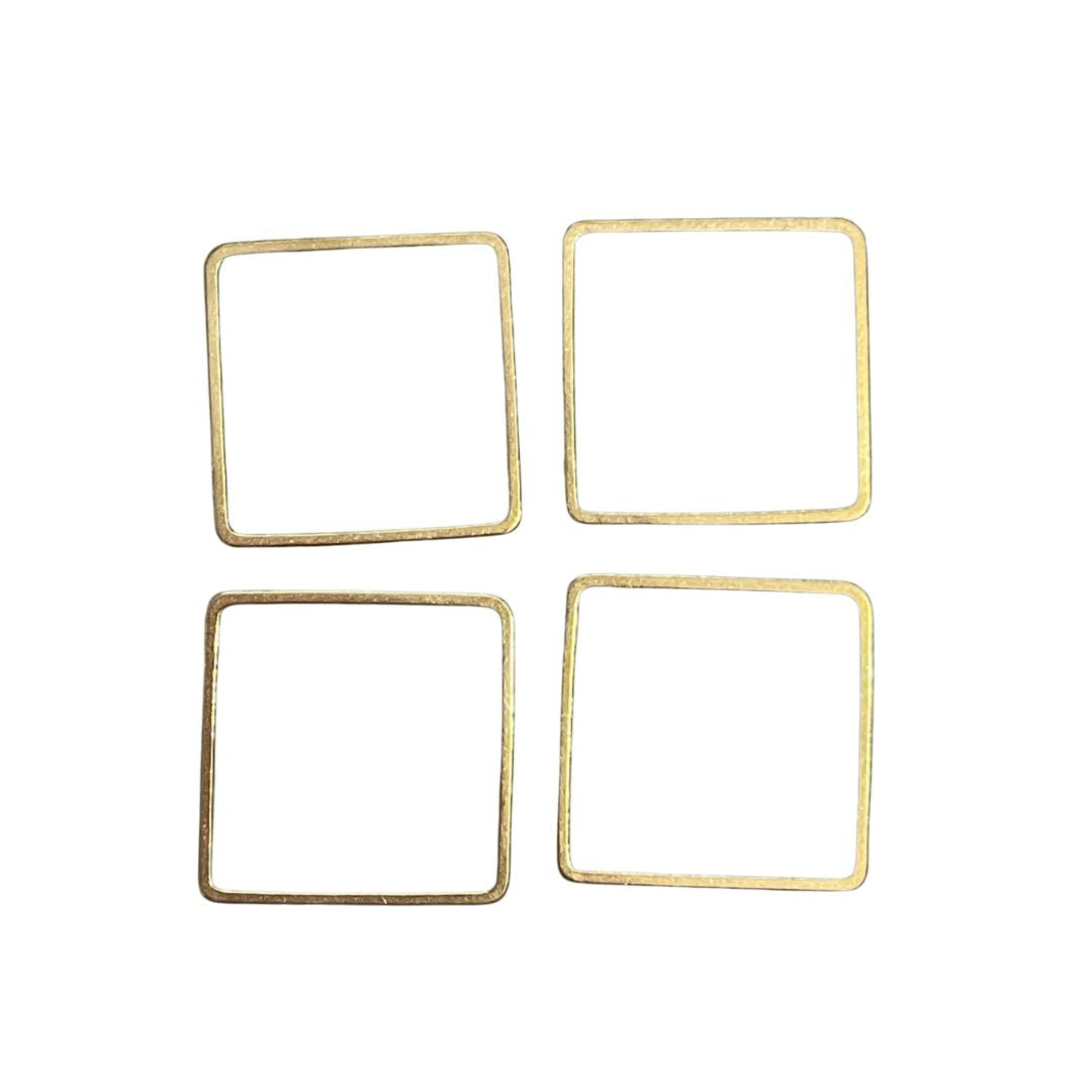 Square Ring Metal Shape, 20x20mm, Gold