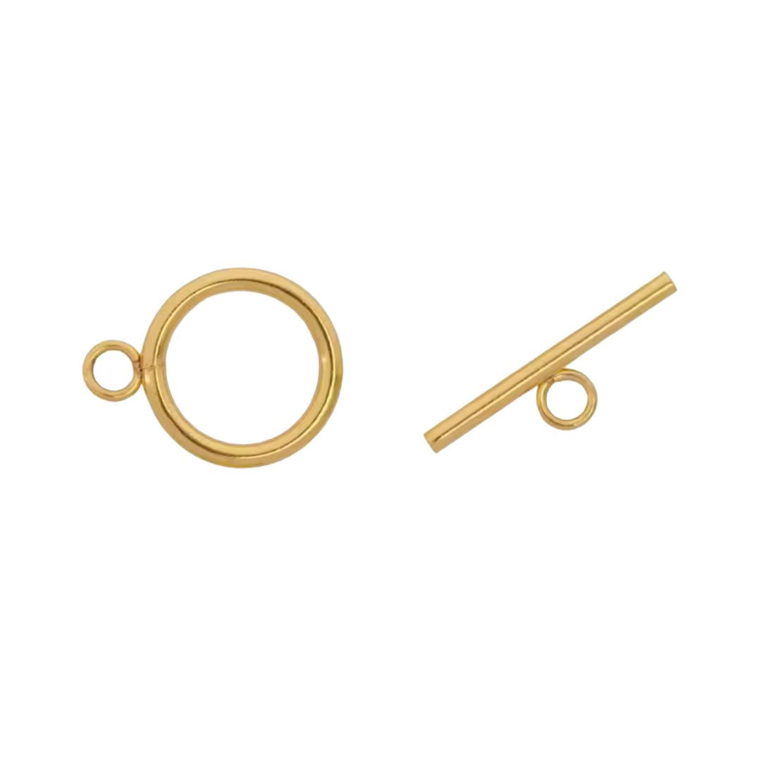 Toggle Clasp Smooth 18x13mm Loop, 20x6mm Toggle Bar Gold