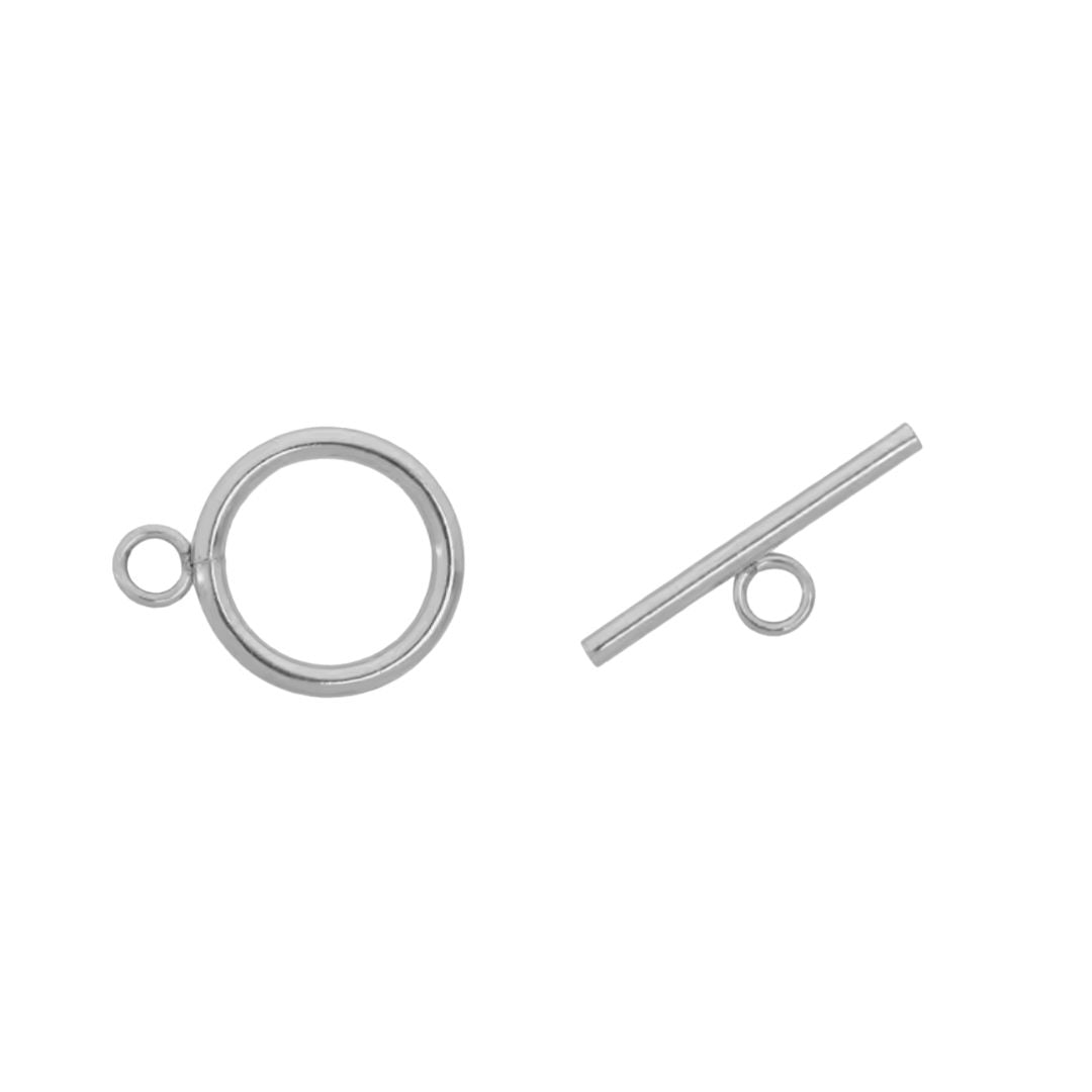 Toggle Clasp Smooth 18x13mm Loop, 20x6mm Toggle Bar Silver