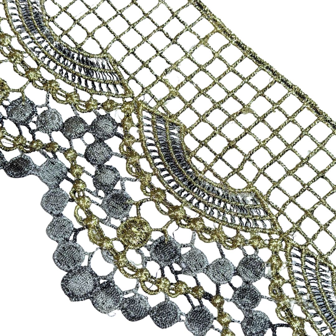 Vintage Lace Metallic Gold and Silver, 11.5cm wide, sold per meter