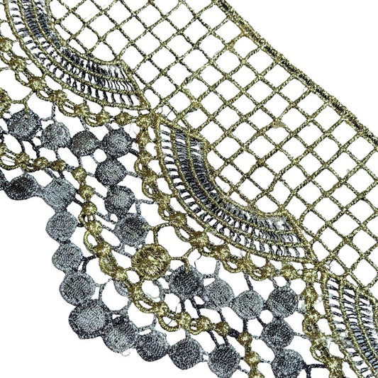 Vintage Lace Metallic Gold and Silver, 11.5cm wide, sold per meter
