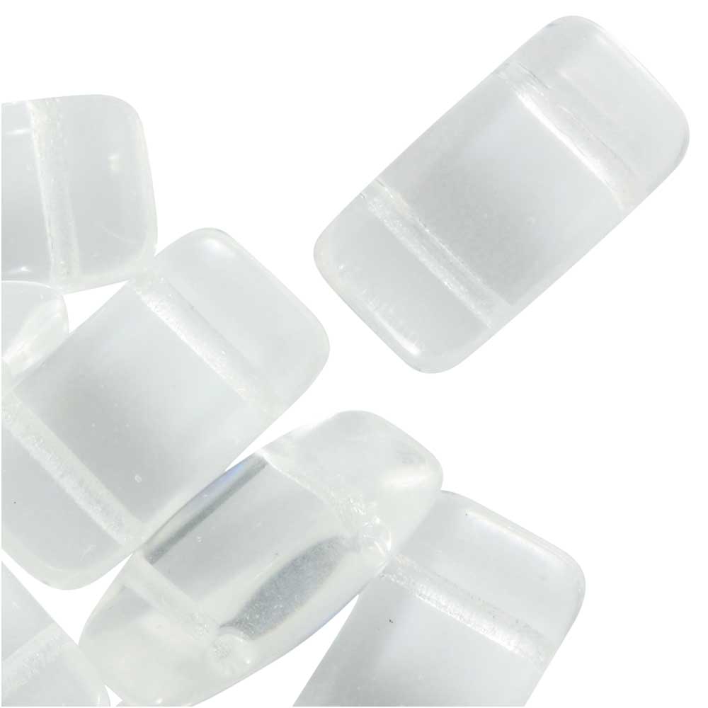 2 Hole Carrier Beads 9x17mm Czech Crystal Clear Glass