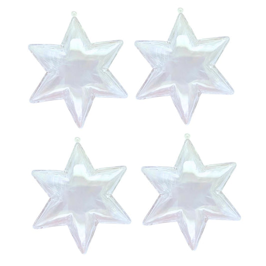 10cm, 6 Pointed Star Fillable Bauble Acrylic Ornaments
