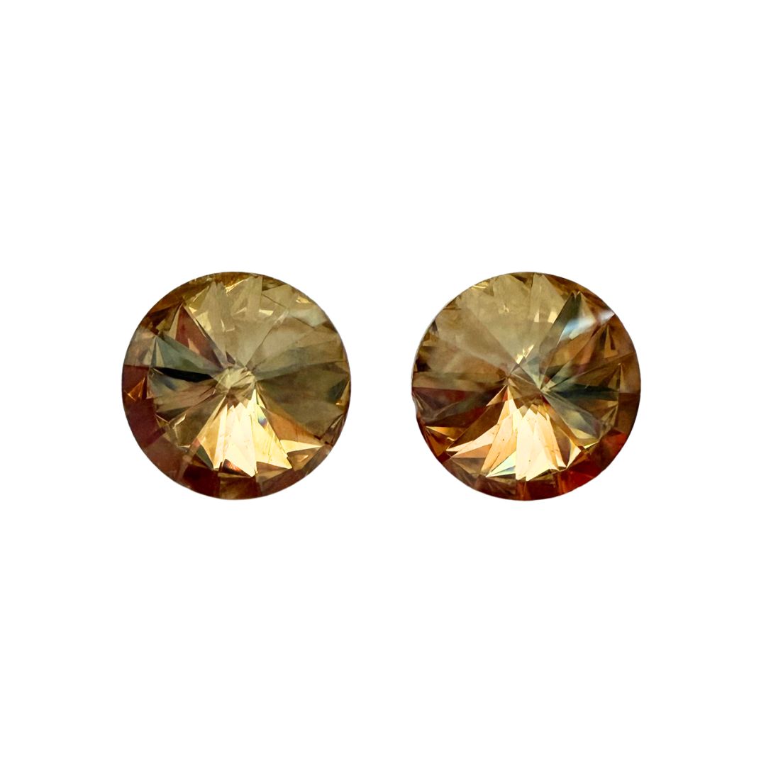 18mm Light Topaz Rivoli, pointed Back stones
