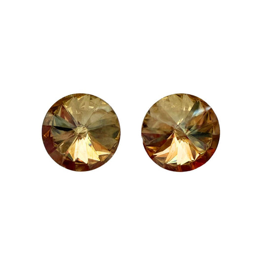18mm Light Topaz Rivoli, pointed Back stones