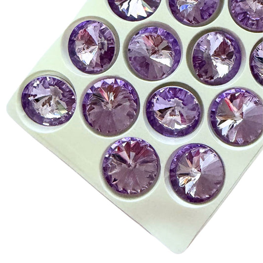 18mm Lilac Rivoli, pointed Back stones